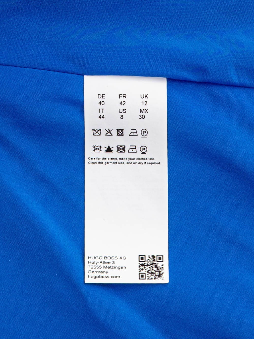 NWT BOSS Jia Wrap Front One-button Wool Women's Blazer Blue $595 - Size 8 - Picture 13 of 13